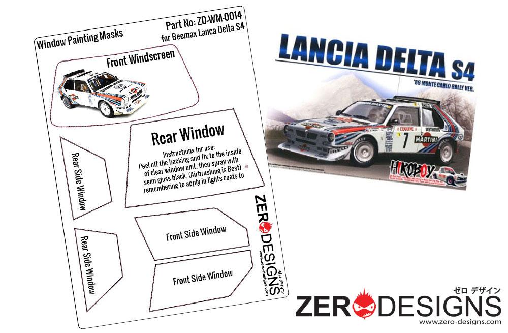 DELTA 生産終了品  ヴィンテージ アニマ/BP 在庫限り 1:24 Lancia Delta S4 Rally Window Painting Masks (Beemax) | ZD-WM