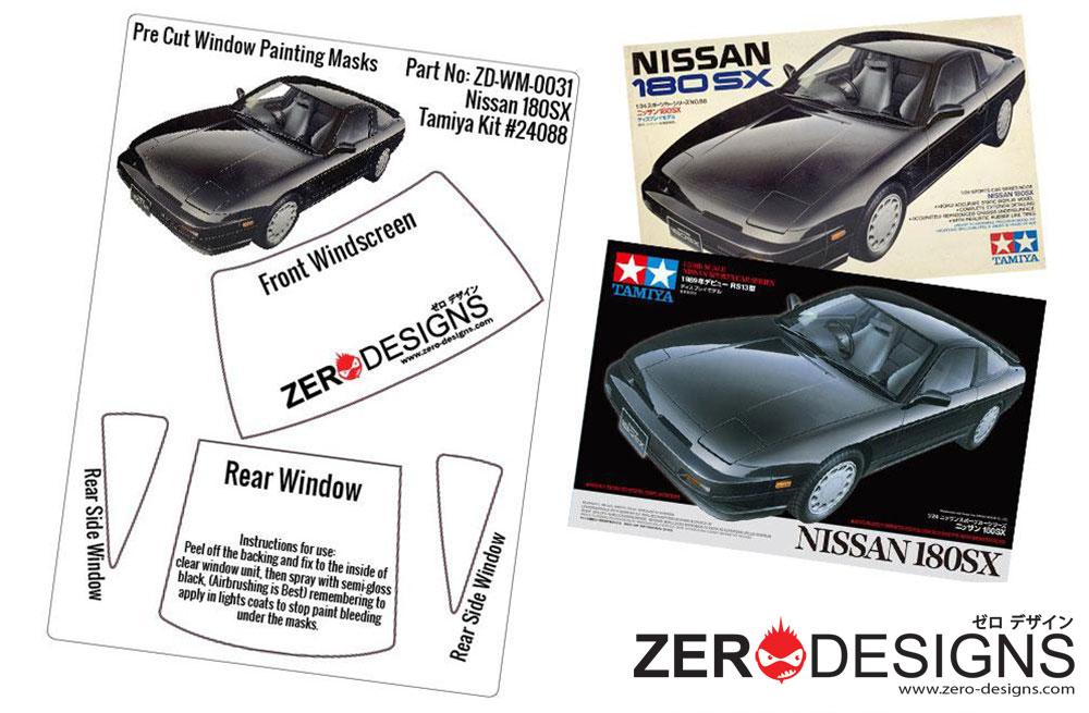 1:24 Nissan 180SX Pre Cut Window Painting Masks (Tamiya) | ZD-WM 