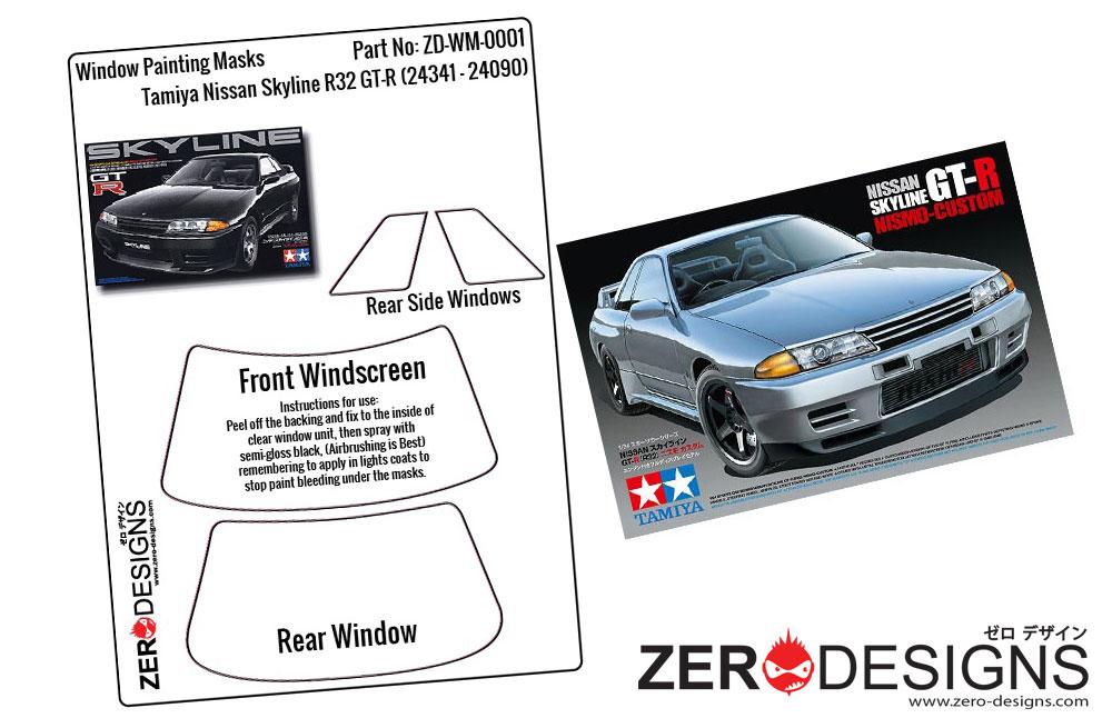 1:24 Nissan Skyline R32 GT-R Window Painting Masks (Tamiya