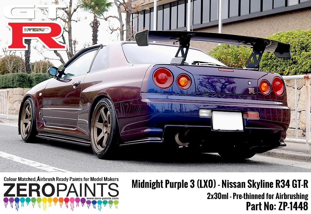 Midnight Purple 3 Lx0 Nissan Gt R R34 2x30ml Limited Edition Colour Zp 1448 Zero Paints