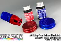 AN Fitting (Hose Joints/Ends) Clear Red and Blue Paints 2x30ml