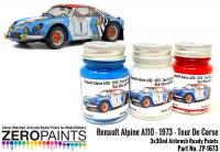 Renault Alpine A110 – 1973 – Tour De Corse Red - White - Blue Paint Set 3x30ml