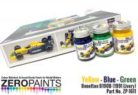 Benetton B190B (1991 Livery) Yellow - Blue - Green Paint Set 3x30ml