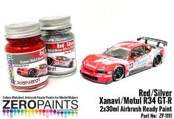 Xanavi/Motul Nismo (R34 & 350Z) Red/Silver Paint Set 2x30ml