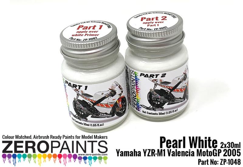 Yamaha YZR-M1 Valencia MotoGP 2005 Pearl White Paint Set 2x30ml