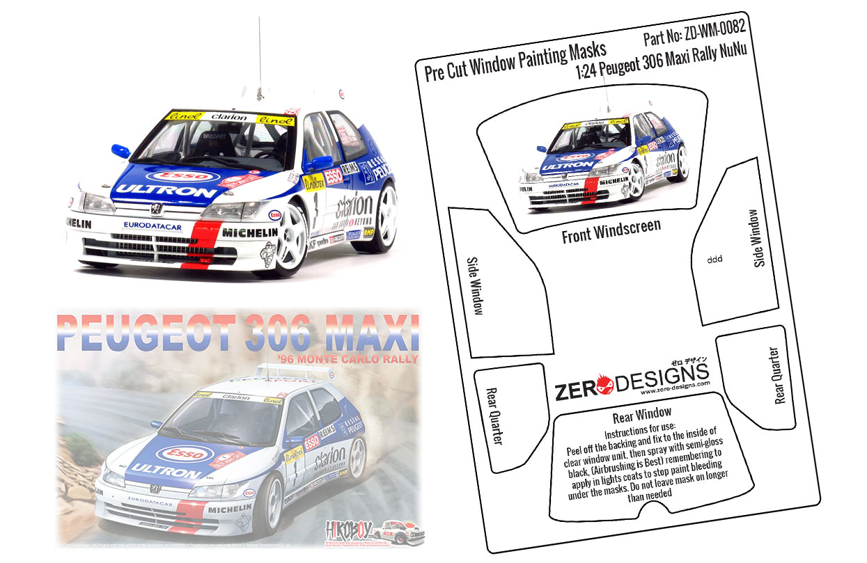 Decals 1/24 ref 1130 peugeot 306 maxi salanon criterion of Cévennes 2008 rally 