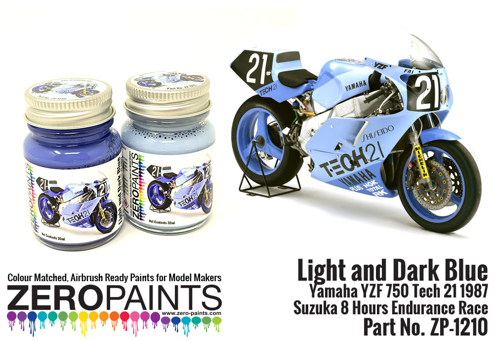 Light and Dark Blue Yamaha YZF 750 Tech 21 Paint Set 2x30ml | ZP