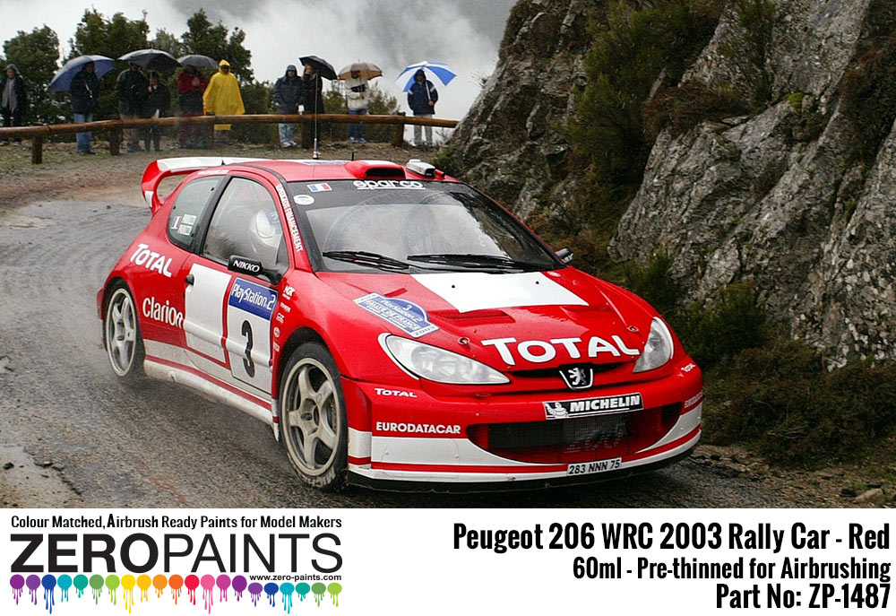 Lao gjorde det greb Peugeot 206 WRC 2003 Rally Red Paint 60ml | ZP-1487 | Zero Paints
