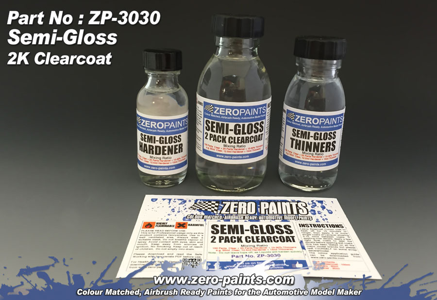 Semi-Gloss (Satin) 2 Pack Clearcoat 100ml (2K Urethane), ZP-3031